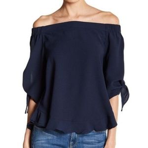 *NWT Sugar+Lips Navy Off Shoulder Top